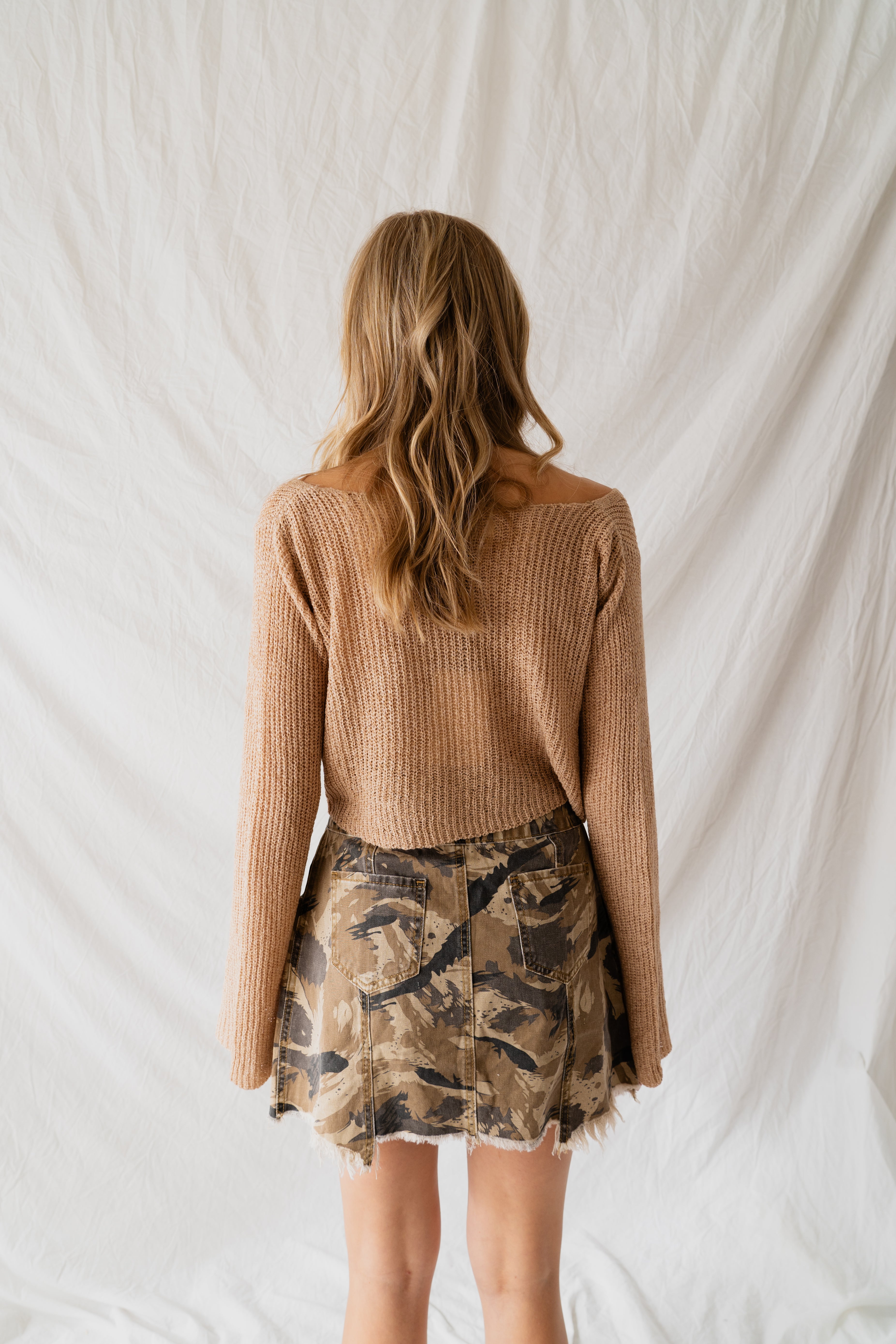 Far From Simple Crop Sweater - Tan