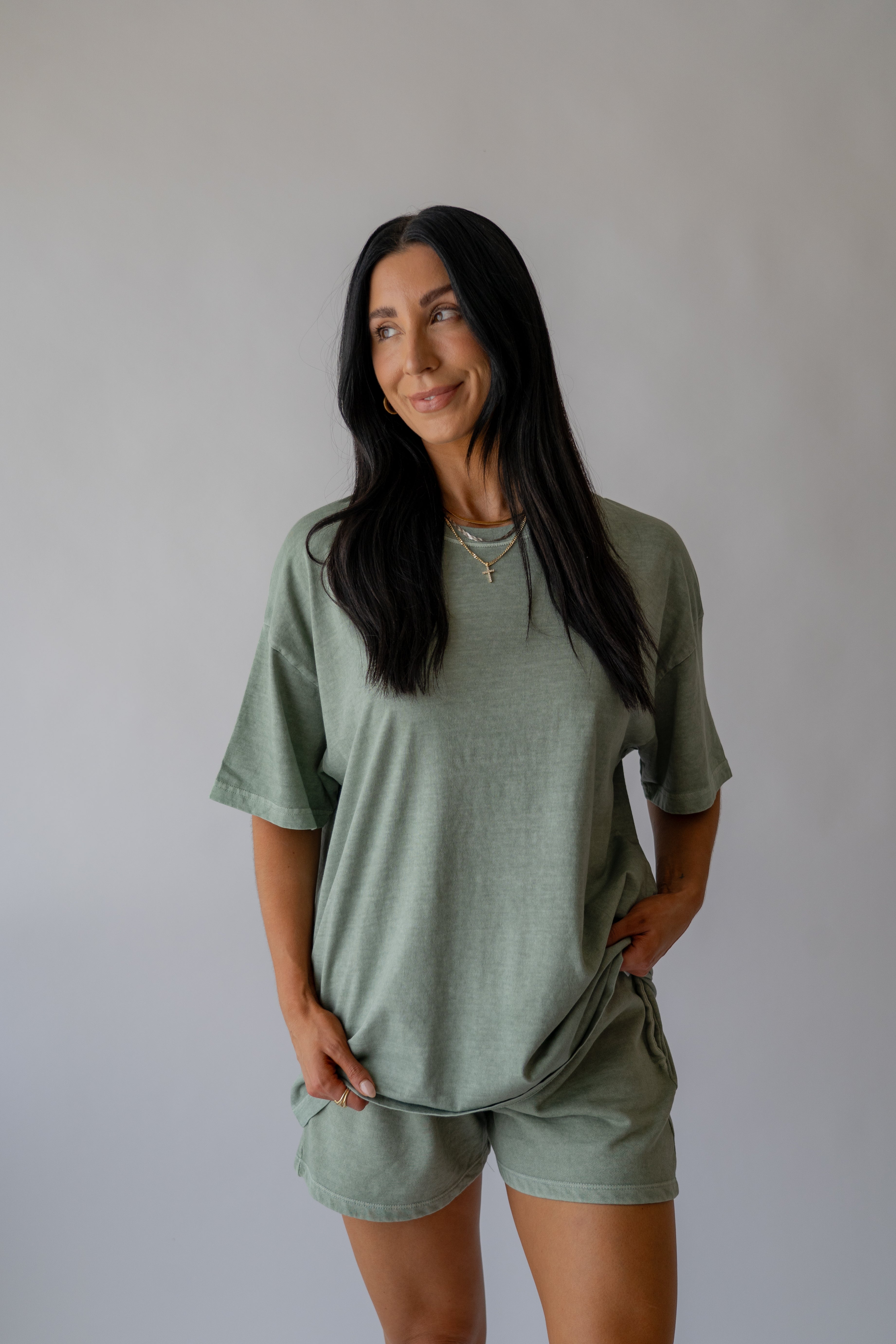 The Oversized Tee - Sage | Kalloni's Closet Boutique